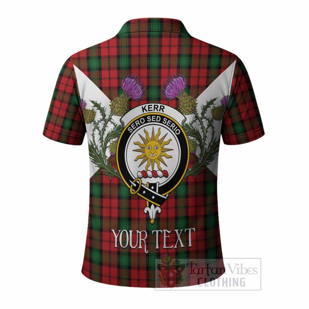 Kerr Tartan Family Crest Polo Shirt Scottish Burns Night Thistle Floral