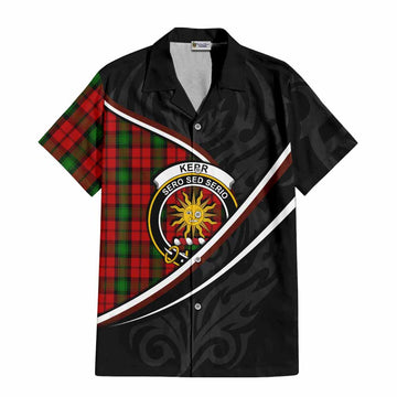 Kerr Tartan Family Crest Hawaiian Shirt Celtic Scottish Thistle Floral