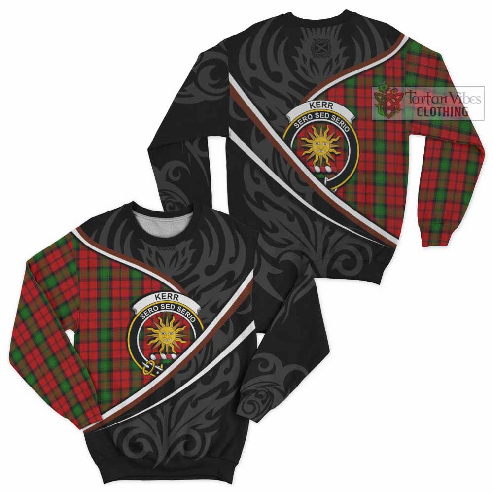 Kerr Tartan Family Crest Sweatshirt Celtic Scottish Thistle Floral - Tartan Vibes Clothing