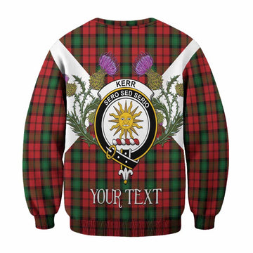 Kerr Tartan Family Crest Sweatshirt Scottish Burns Night Thistle Floral