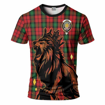 Kerr Tartan Family Crest T-Shirt Crowned Lion Roaring