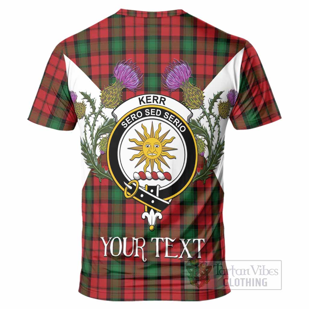 Kerr Tartan Family Crest T-Shirt Scottish Burns Night Thistle Floral