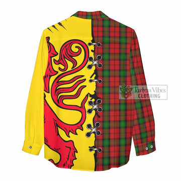Kerr Tartan Family Crest Women Casual Shirt Lion Rampant Honor