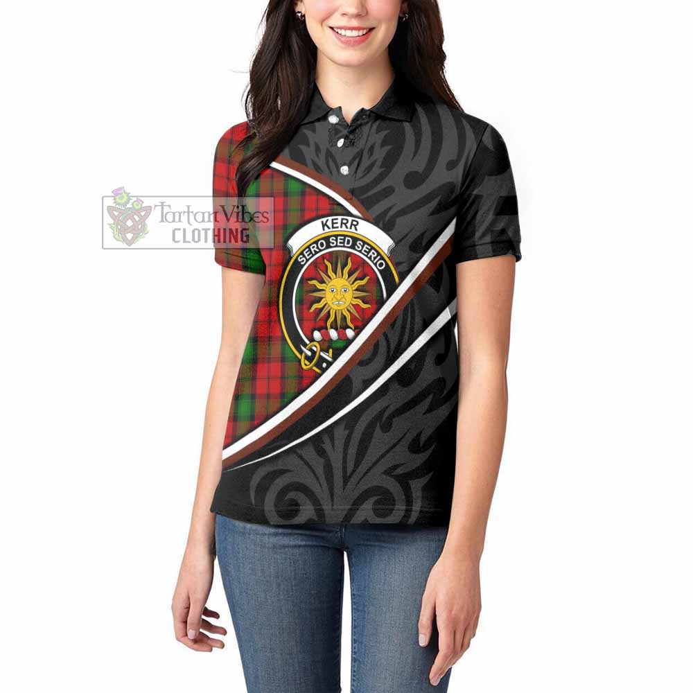 Kerr Tartan Family Crest Women's Polo Shirt Celtic Scottish Thistle Floral - Tartan Vibes Clothing