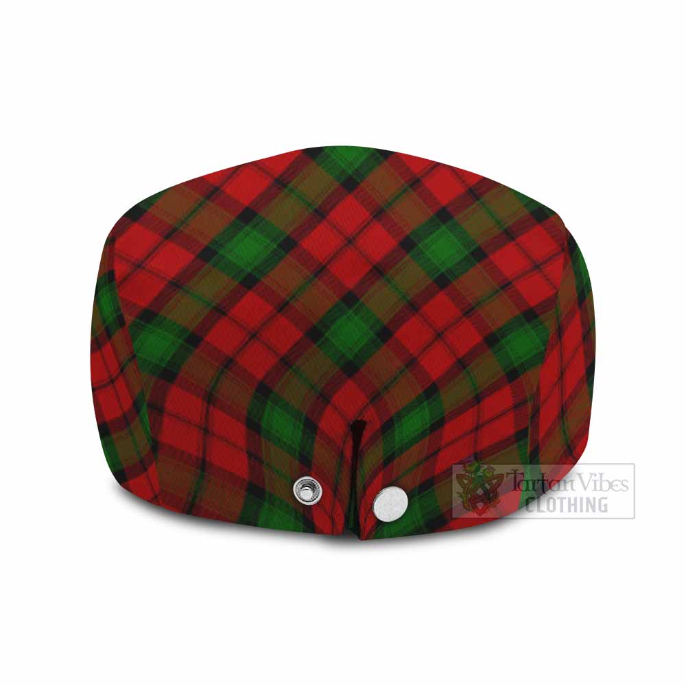 Kerr Tartan Flat Cap, Jeff Cap Cross Style with Family Crest - Tartan Vibes Clothing