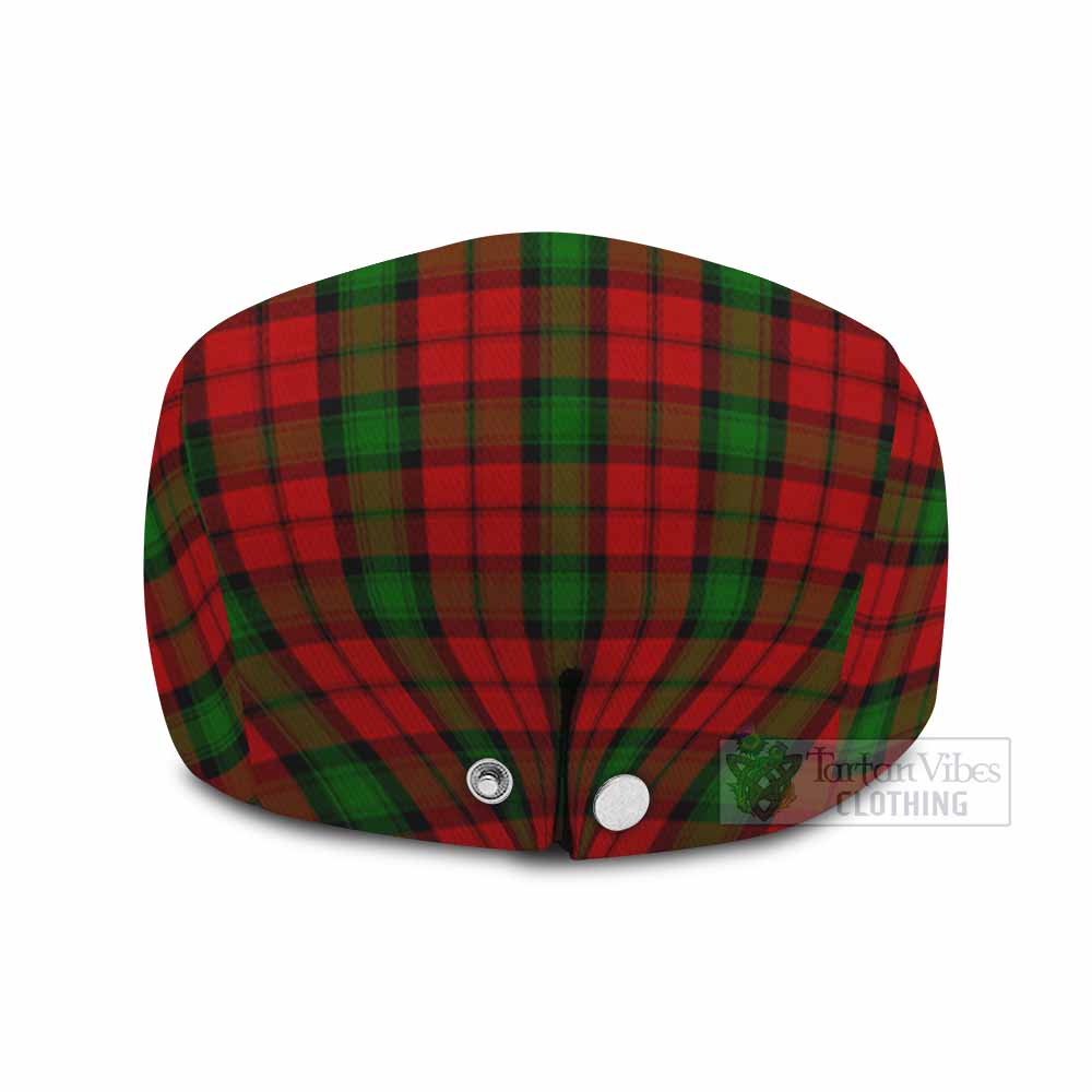 Kerr Tartan Flat Cap, Jeff Cap Scottish Stag Thistle Floral Art