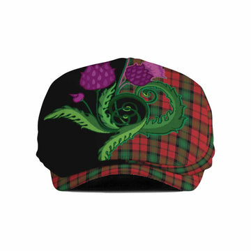 Kerr Tartan Flat Cap, Jeff Cap Traditional Scottish Thistle
