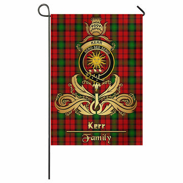 Kerr Tartan Garden Flag with Highland Thistle Cherish Family Crest Style