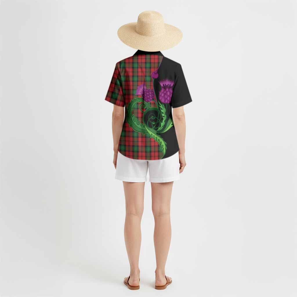 Kerr Tartan Hawaiian Shirt Traditional Scottish Thistle