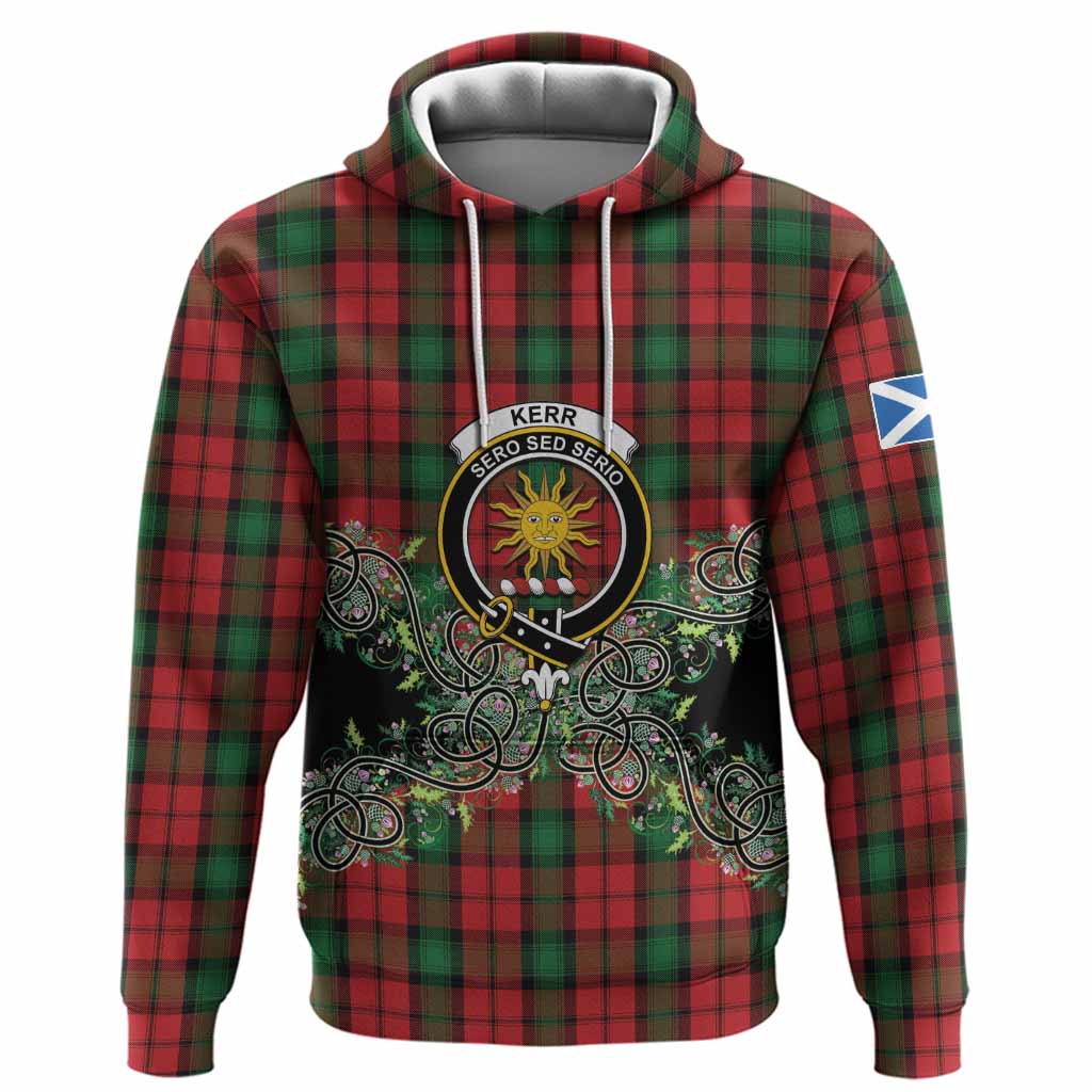 Kerr Tartan Hoodie Thistle Scottish Spirit