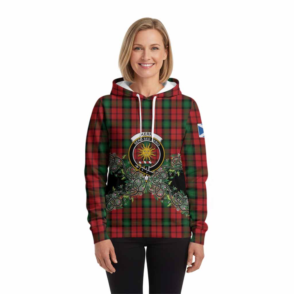 Kerr Tartan Hoodie Thistle Scottish Spirit