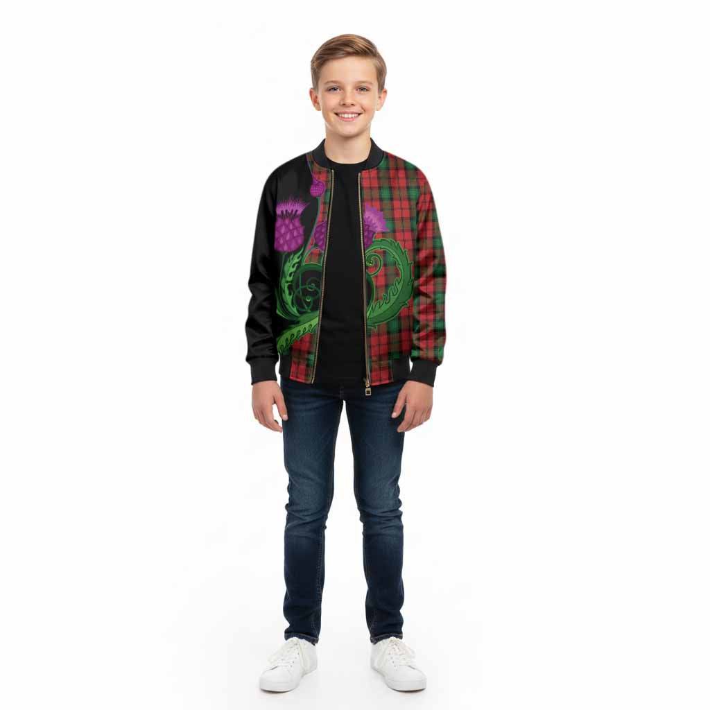 Kerr Tartan Kid Bomber Jacket Traditional Scottish Thistle