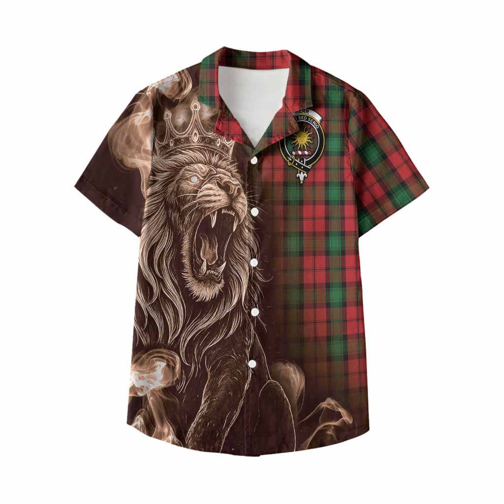 Kerr Tartan Kid Hawaiian Shirt Roaring Lion Heritage
