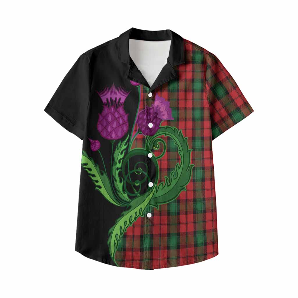 Kerr Tartan Kid Hawaiian Shirt Traditional Scottish Thistle