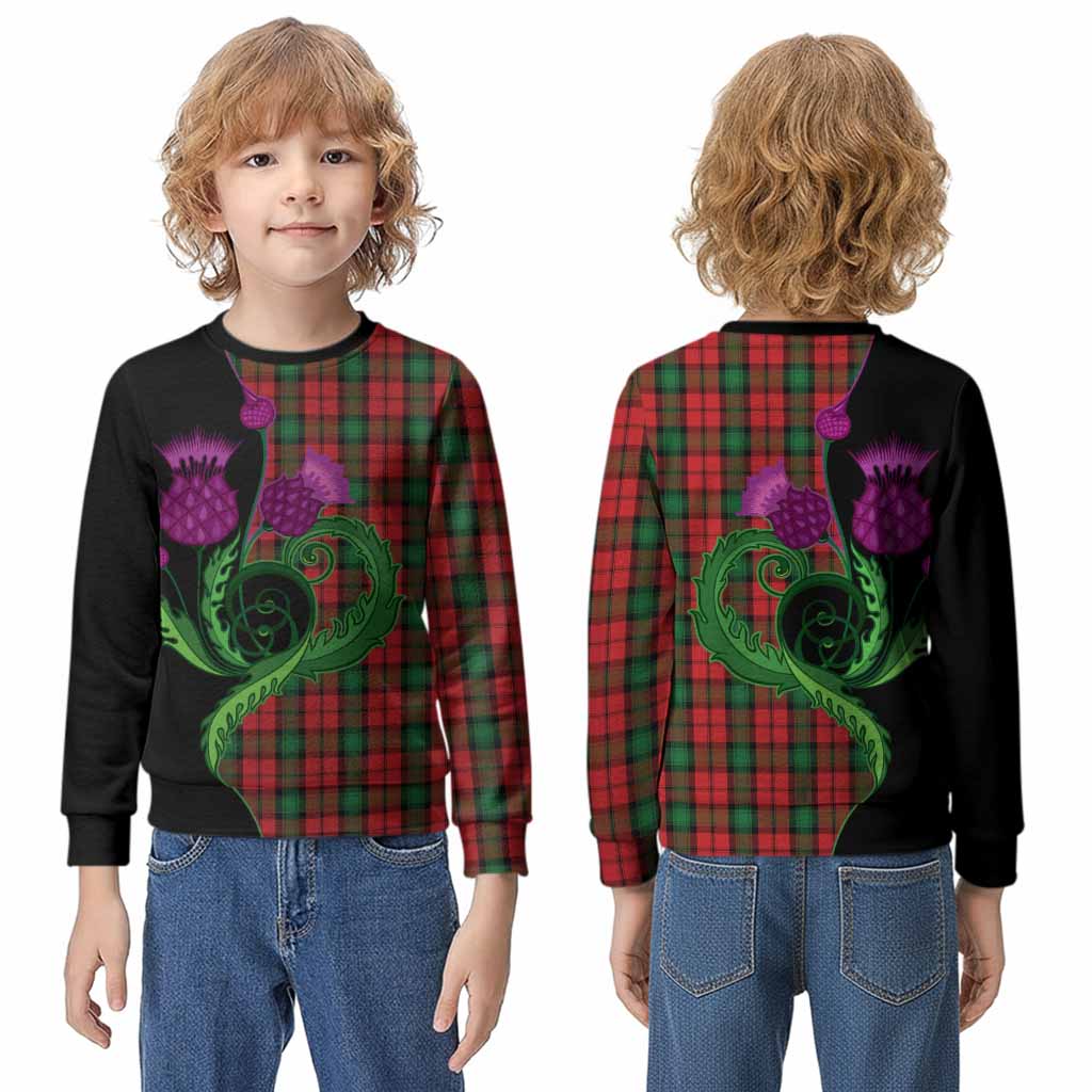 Kerr Tartan Kid Knitted Sweatshirt Traditional Scottish Thistle