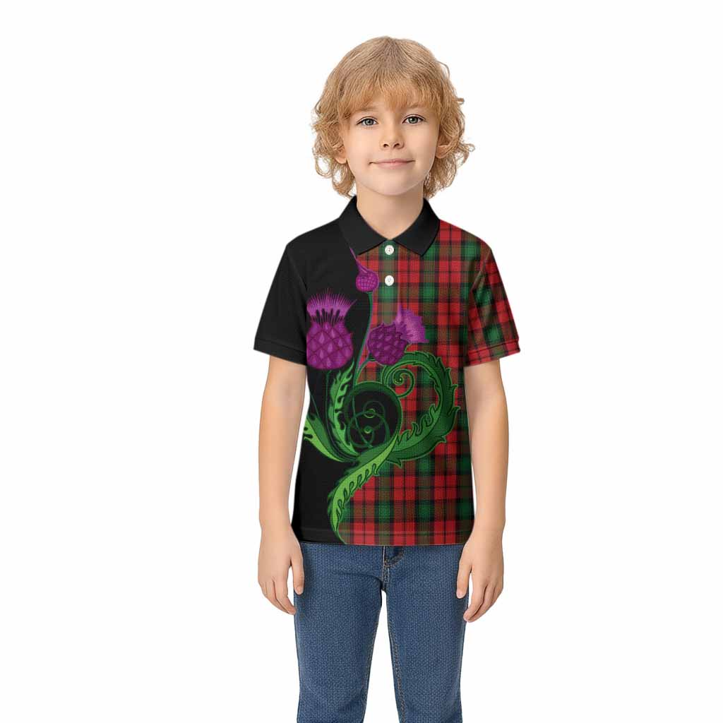 Kerr Tartan Kid Polo Shirt Traditional Scottish Thistle