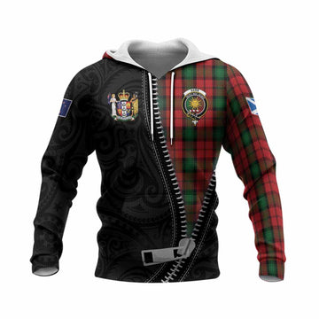 Kerr Tartan Knitted Hoodie New Zealand Pattern Unique Zipper Stylized