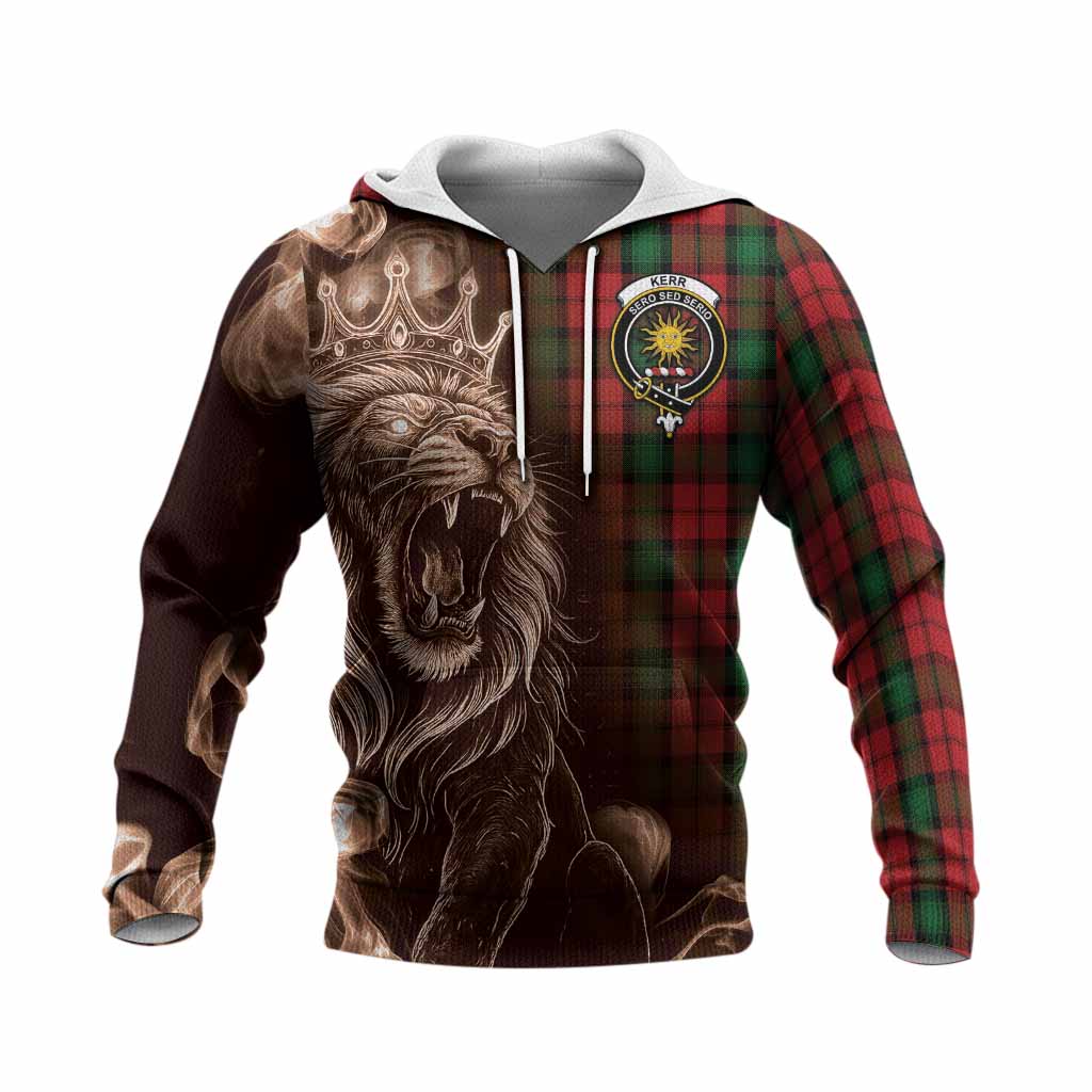 Kerr Tartan Knitted Hoodie Roaring Lion Heritage
