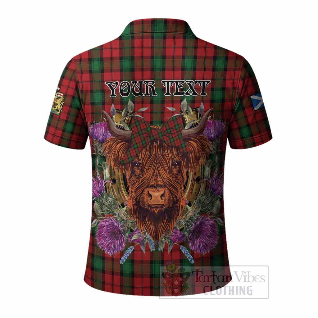 Kerr Tartan Polo Shirt Scottish Thistle Heilan Coo