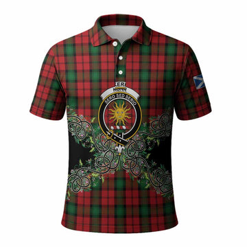 Kerr Tartan Polo Shirt Thistle Scottish Spirit