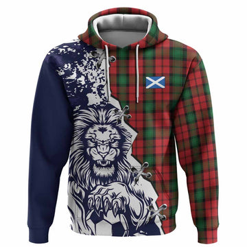 Kerr Tartan Scottish Hoodie Angry Lion With Soccer Ball Style