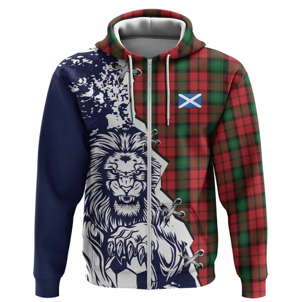 Kerr Tartan Scottish Hoodie Angry Lion With Soccer Ball Style