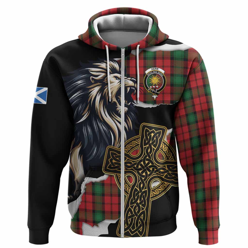 Kerr Tartan Scottish Hoodie Lion Celtic Heritage