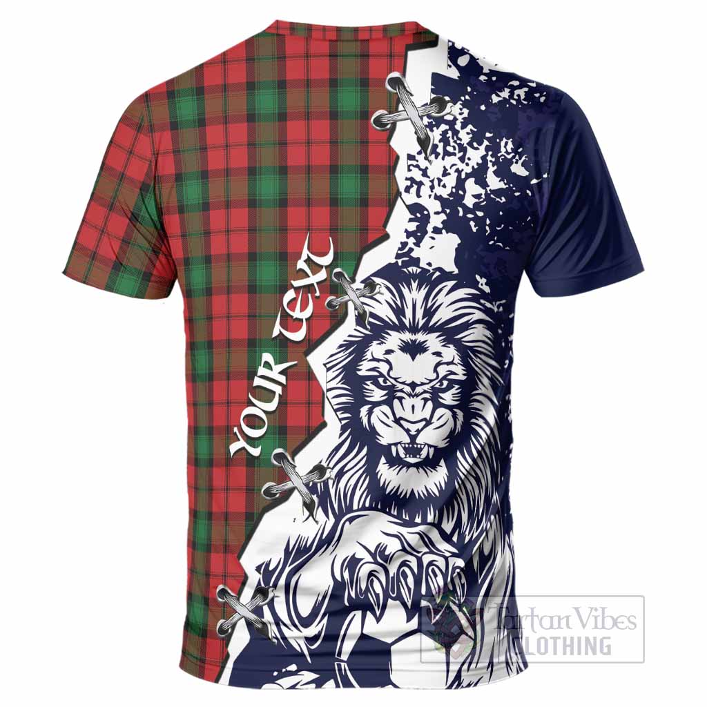Kerr Tartan Scottish T-Shirt Angry Lion With Soccer Ball Style