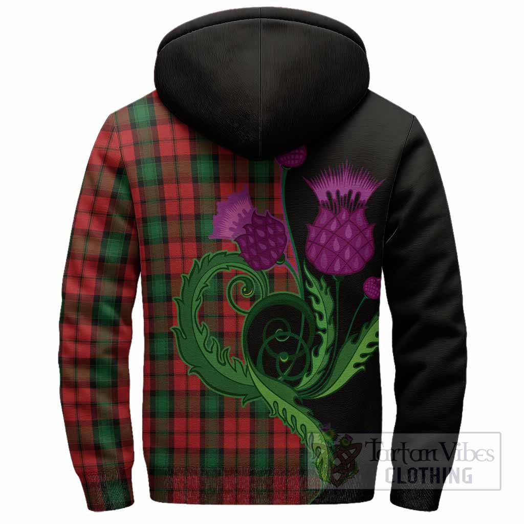 Kerr Tartan Sherpa Hoodie Traditional Scottish Thistle