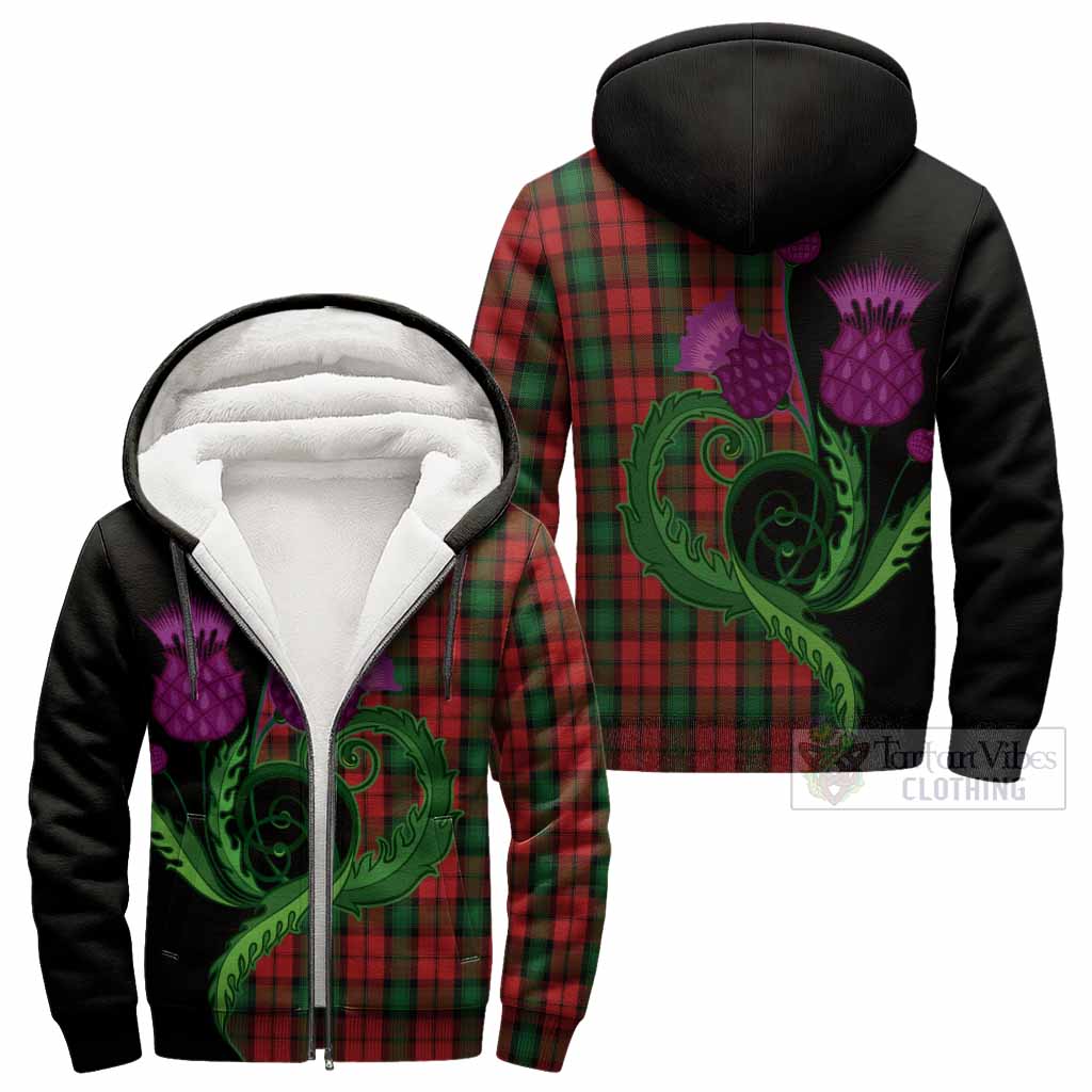 Kerr Tartan Sherpa Hoodie Traditional Scottish Thistle