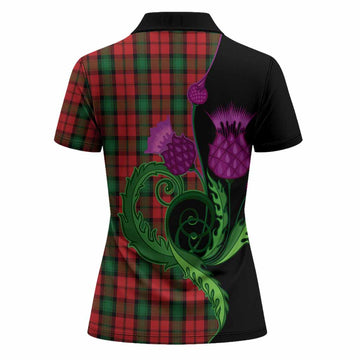 Kerr Tartan Women Polo Shirt Traditional Scottish Thistle