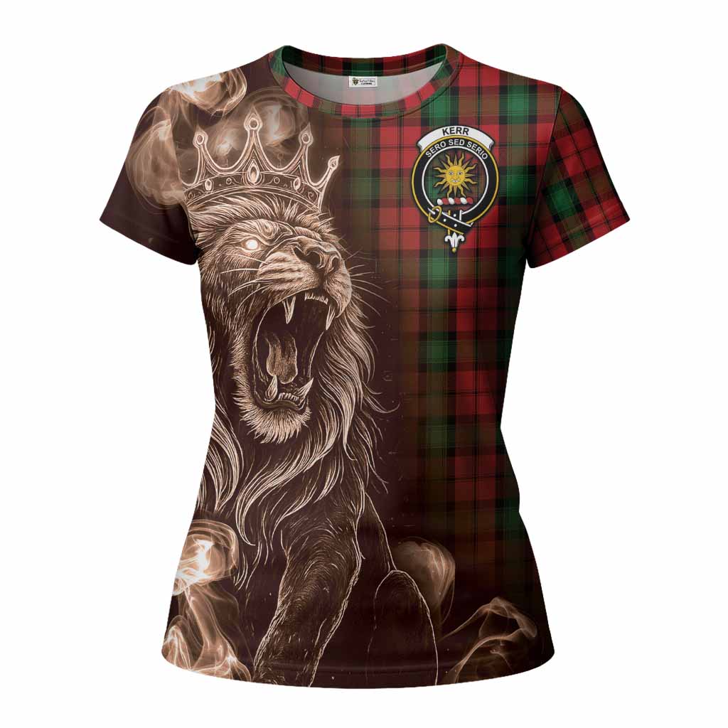 Kerr Tartan Women T shirt Roaring Lion Heritage