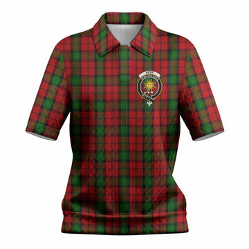 Kerr Tartan Women’s Polo Sweater Top with Family Crest