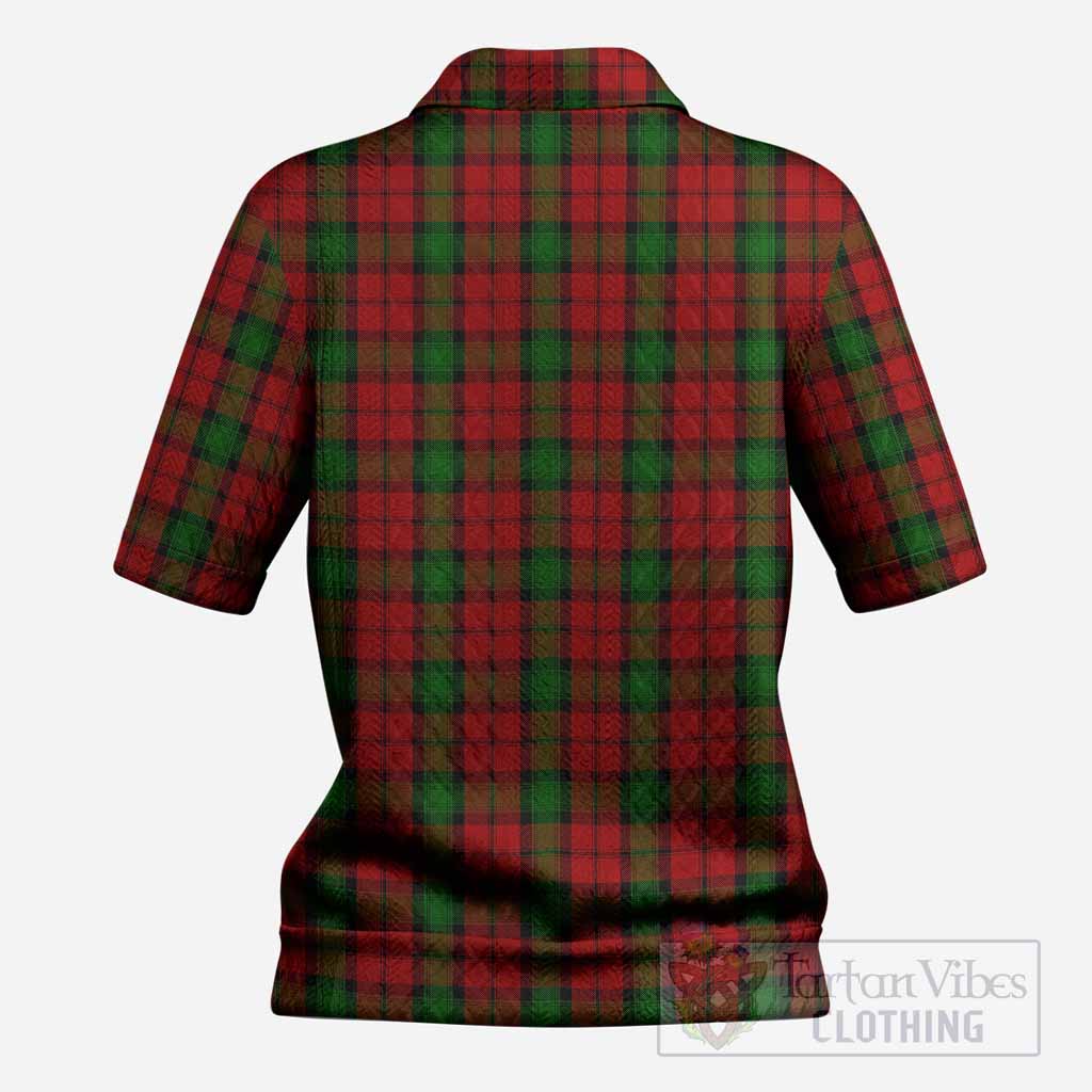Kerr Tartan Women’s Polo Sweater Top with Family Crest
