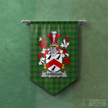 Kerrigan Irish Clan Tartan Gonfalon, Tartan Banner with Coat of Arms