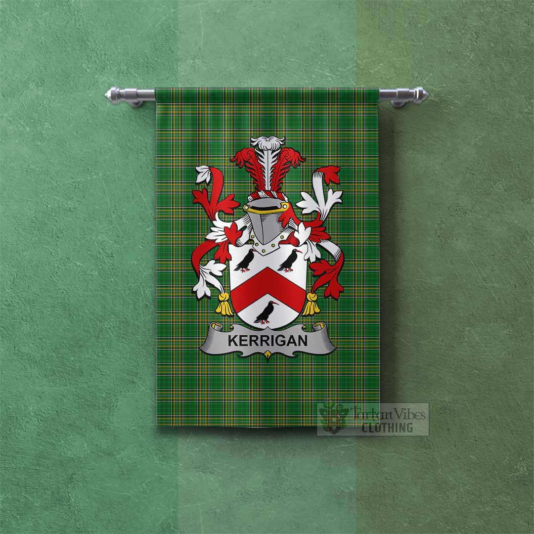Kerrigan Irish Clan Tartan Gonfalon, Tartan Banner with Coat of Arms Rectangle - Tartan Vibes Clothing