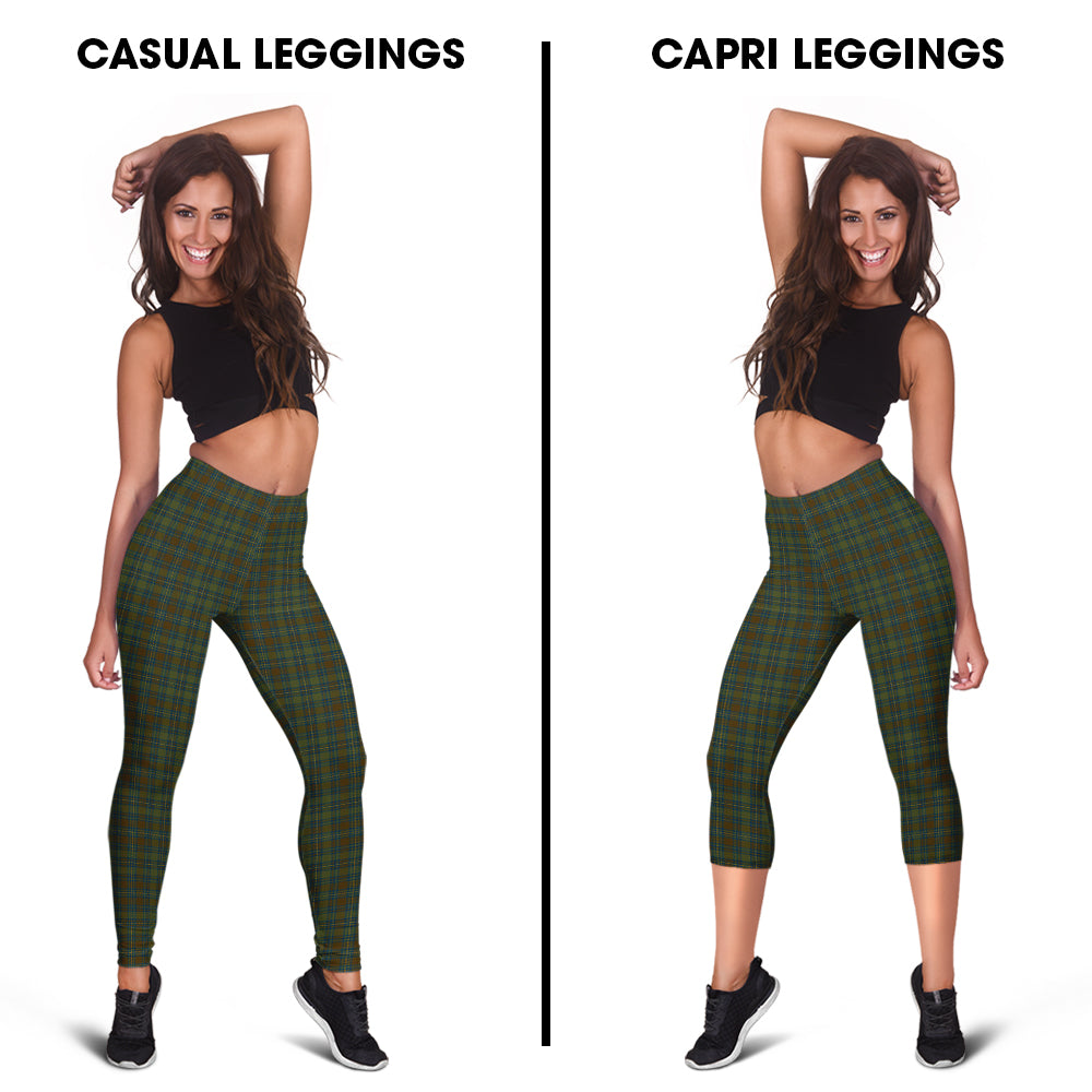 Kerry Tartan Womens Leggings Capri Leggings - Tartan Vibes Clothing