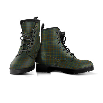 Kerry Tartan Leather Boots Men' Boots - Tartan Vibes Clothing