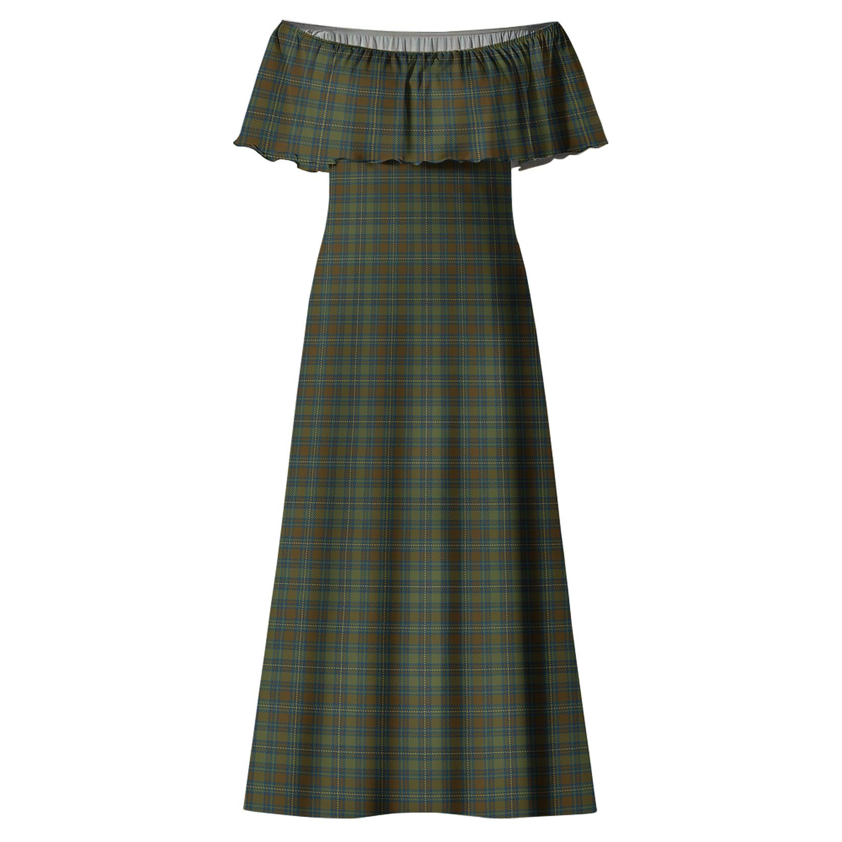 Kerry Tartan Off Shoulder Long Dress - Tartan Vibes Clothing