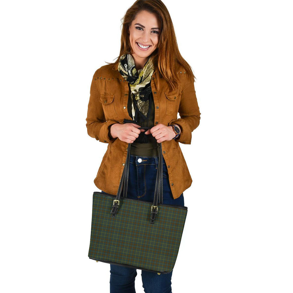 Kerry County Ireland Tartan Leather Tote Bag - Tartan Vibes Clothing