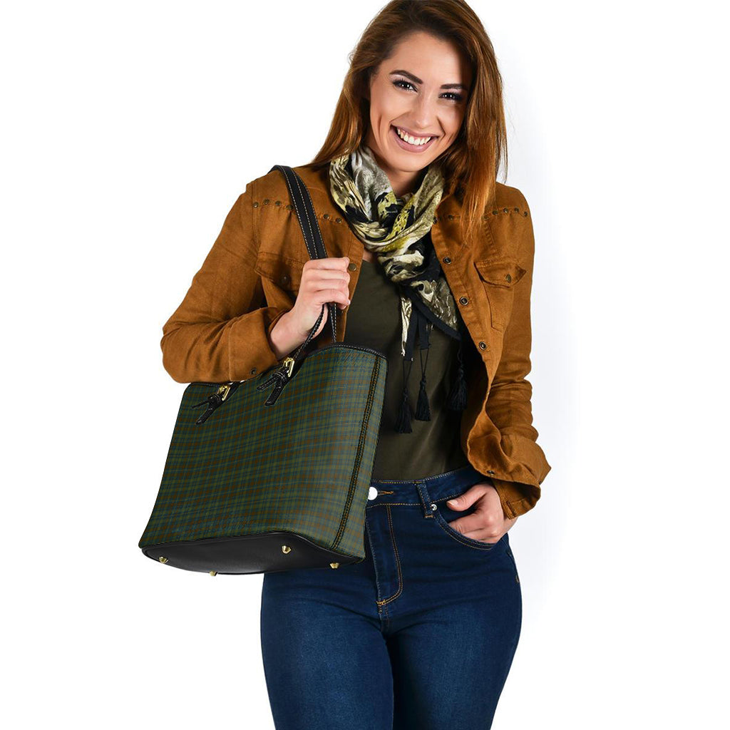 Kerry County Ireland Tartan Leather Tote Bag - Tartan Vibes Clothing