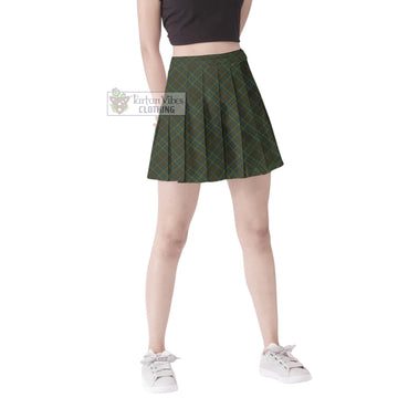 Kerry County Ireland Tartan Women's Plated Mini Skirt Cross Style