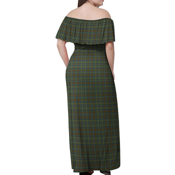 Kerry County Ireland Tartan Off Shoulder Long Dress