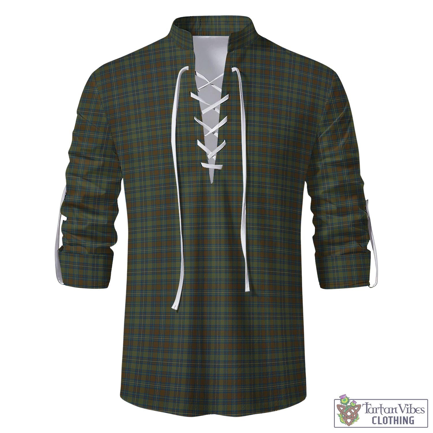 Tartan Vibes Clothing Kerry County Ireland Tartan Men's Scottish Traditional Jacobite Ghillie Kilt Shirt