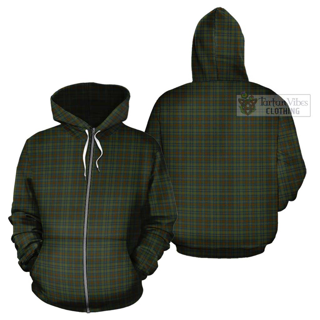Kerry County Ireland Tartan Cotton Hoodie Zip Hoodie - Tartan Vibes Clothing
