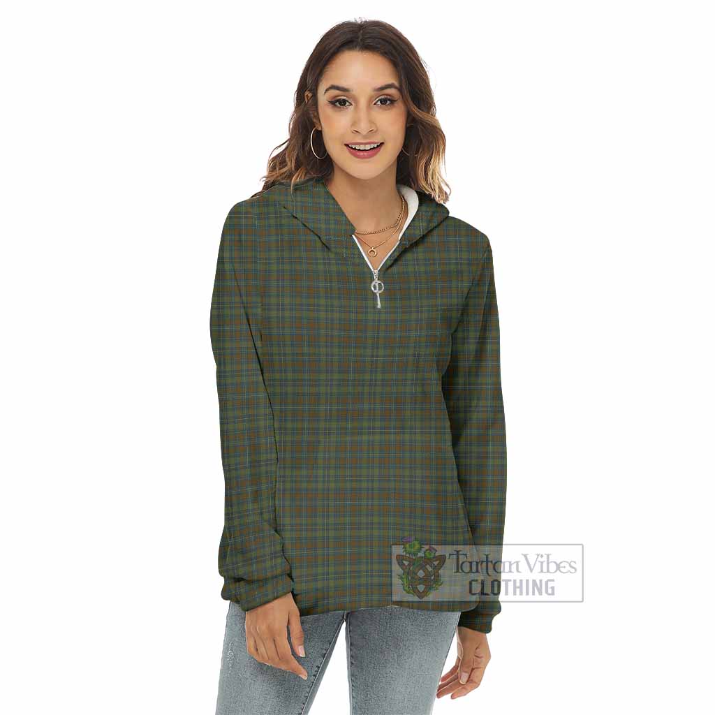 Kerry County Ireland Tartan Women's Borg Fleece Hoodie with Half Zip - Tartan Vibes Clothing