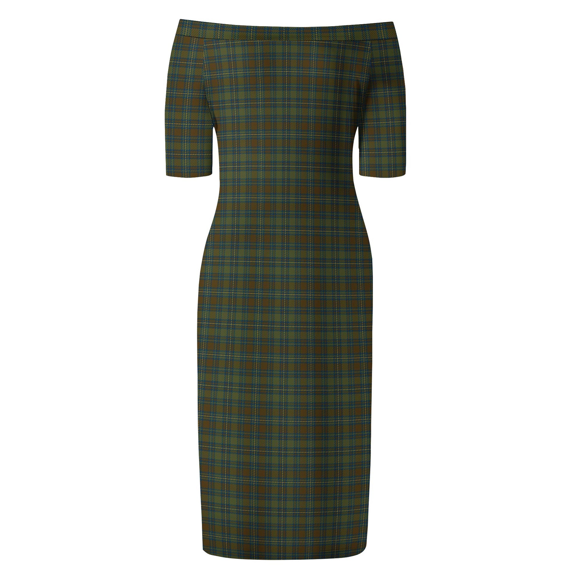 Kerry County Ireland Tartan Off Shoulder Lady Dress - Tartan Vibes Clothing