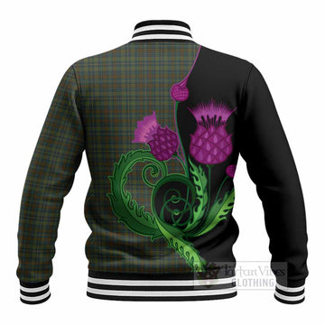 Kerry County Ireland Tartan Baseball Jacket Traditional Scottish Thistle