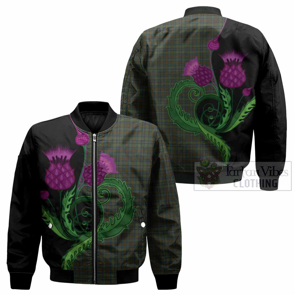 Kerry County Ireland Tartan Bomber Jacket Traditional Scottish Thistle