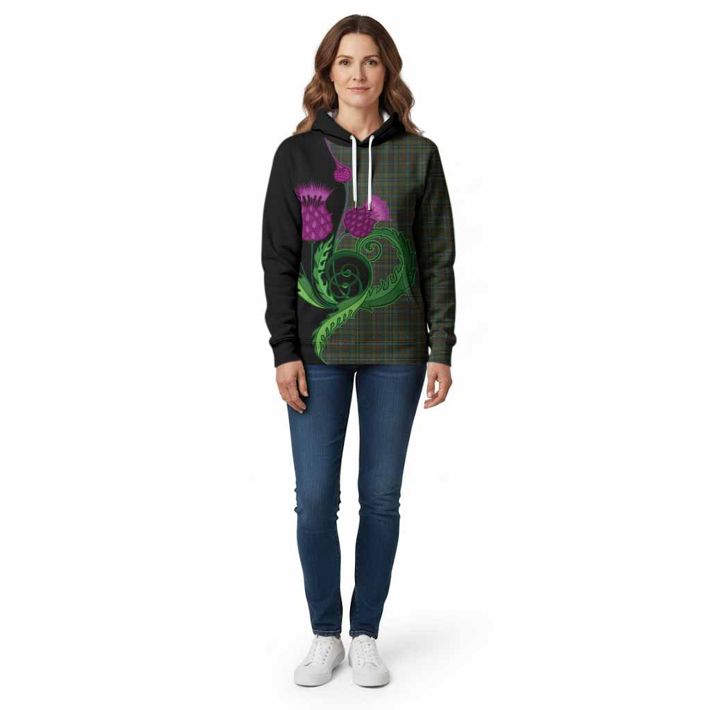 Kerry County Ireland Tartan Cotton Hoodie Traditional Scottish Thistle